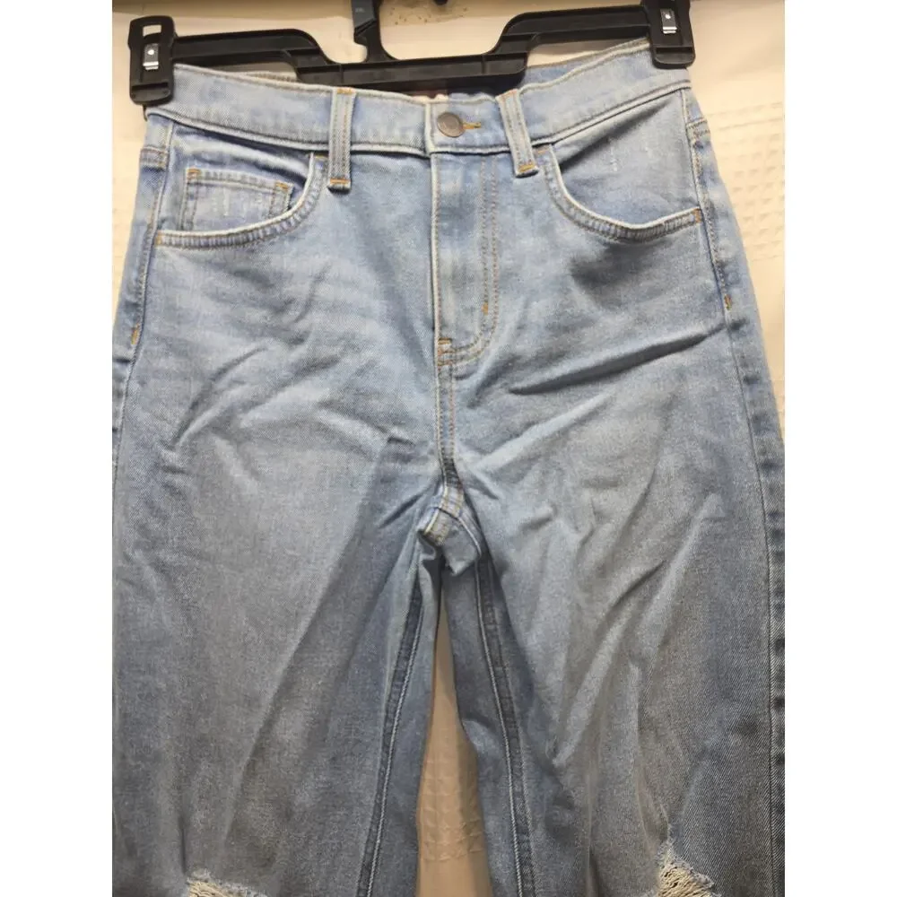 SO Jeans Girls Size 12 Distressed Blue Denim Light Wash
